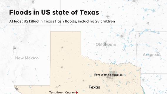 At least 82 people, including 28 children, have died in flash floods across Texas