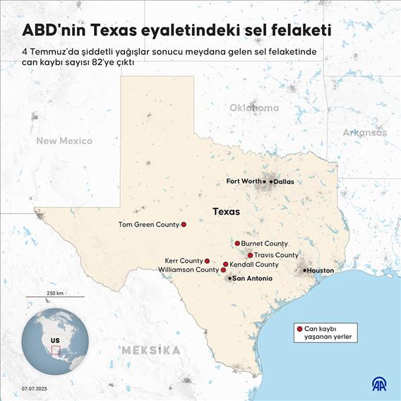 ABD'nin Texas eyaletindeki sel felaketi
