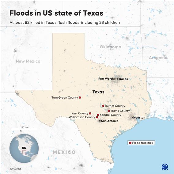 At least 82 people, including 28 children, have died in flash floods across Texas