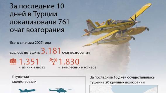 За последние 10 дней в Турции локализовали свыше 760 очагов возгорания