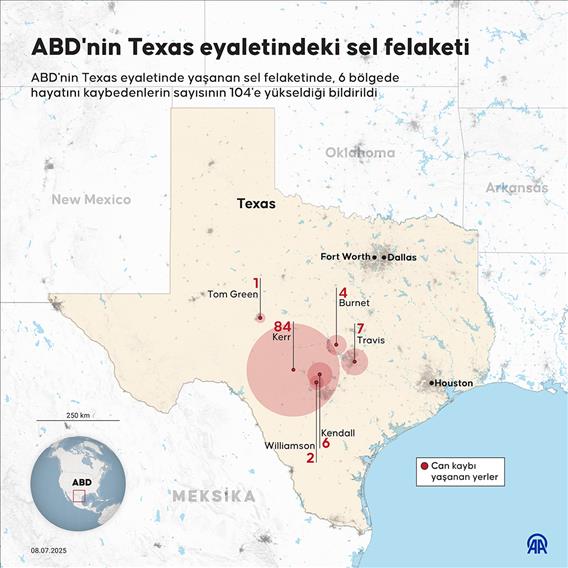 ABD'nin Texas eyaletindeki sel felaketi