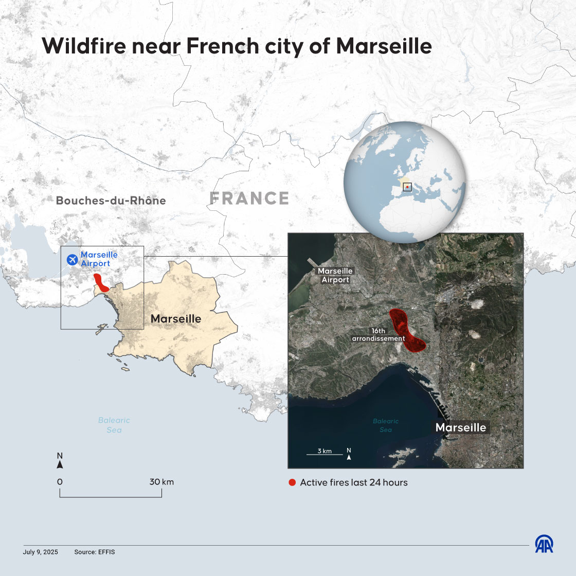 Wildfire near French city of Marseille
