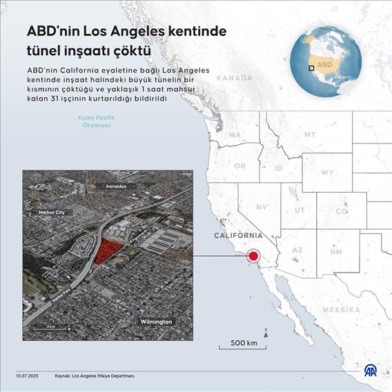 ABD'nin Los Angeles kentinde tünel inşaatı çöktü