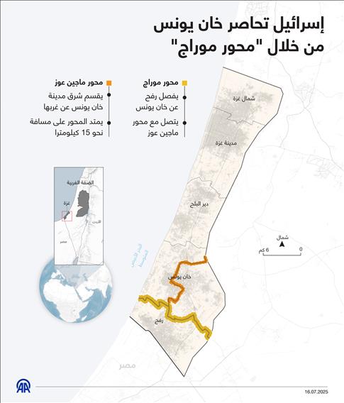 إسرائيل تحاصر خان يونس من خلال "محور موراج"