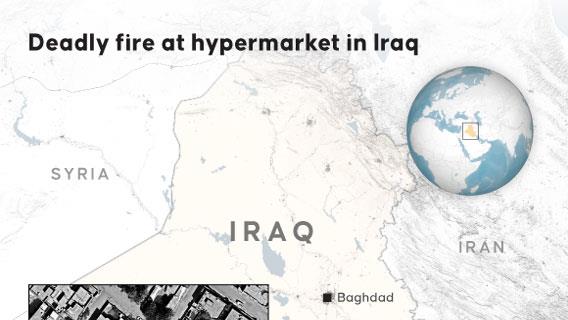 Deadly fire at hypermarket in Iraq