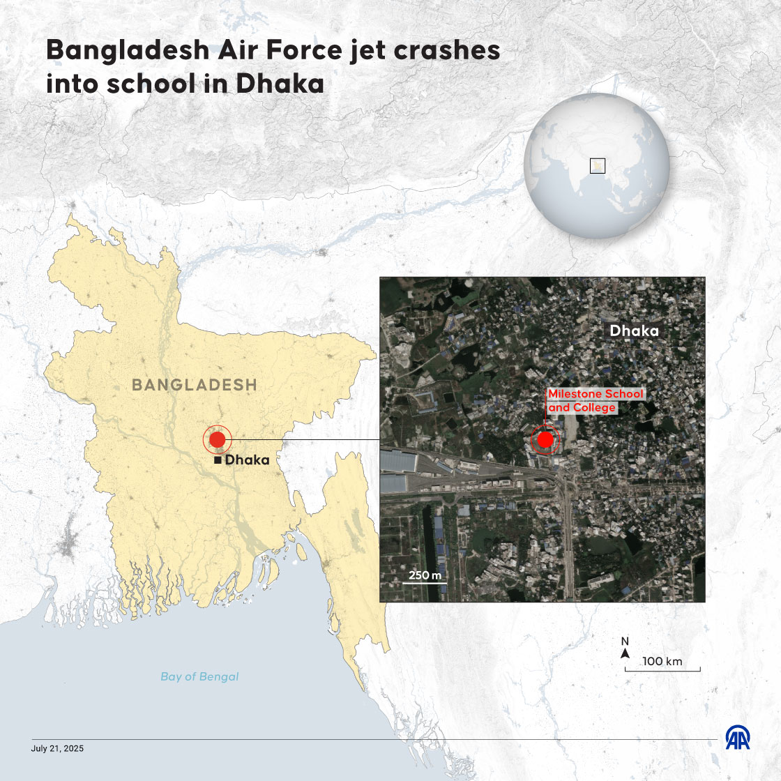 Bangladesh Air Force aircraft crashes into Dhaka college campus