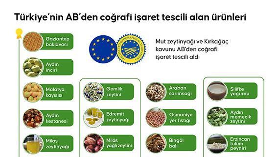 Türkiye’nin AB’den coğrafi işaret tescili alan ürünleri