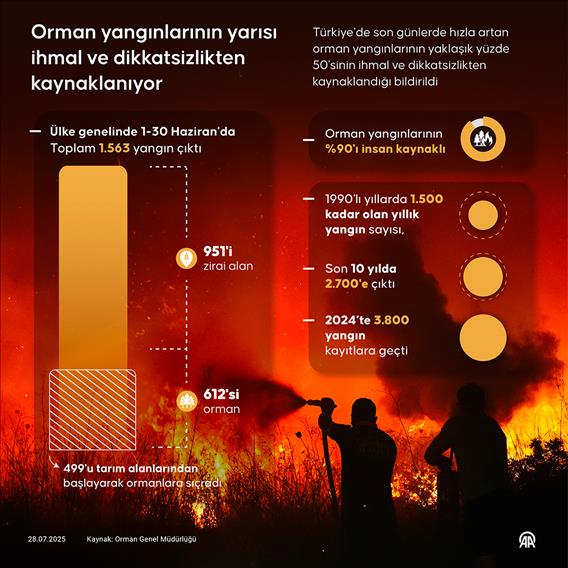 Orman yangınlarının yarısı ihmal ve dikkatsizlikten kaynaklanıyor