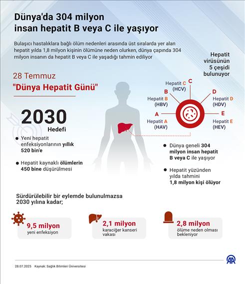 Dünya'da 304 milyon insan hepatit B veya C ile yaşıyor