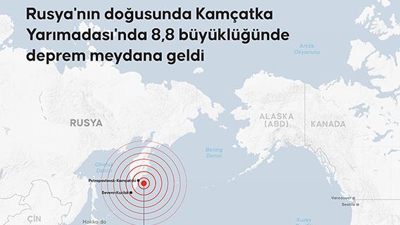 Rusya'nın doğusunda 8,8 büyüklüğünde deprem 