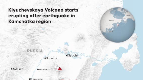 Kluchevskoy volcano starts erupting after earthquake in Kamchatka region