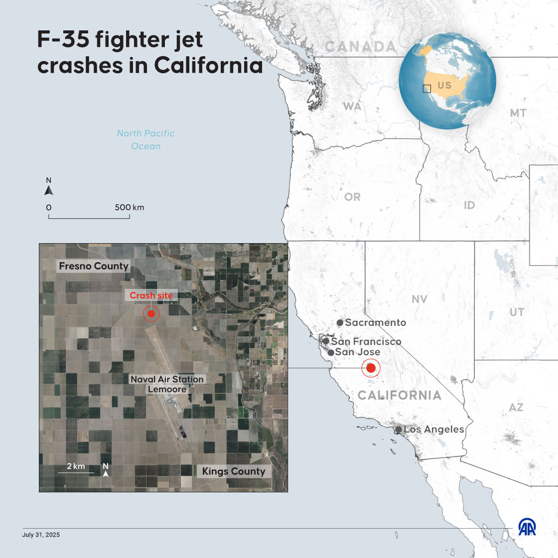 F-35 fighter jet crashes in California
