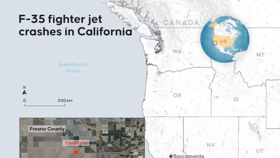F-35 fighter jet crashes in California