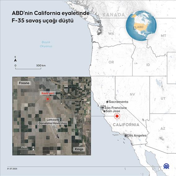 ABD'nin California eyaletinde donanmaya ait F-35 savaş uçağı düştü