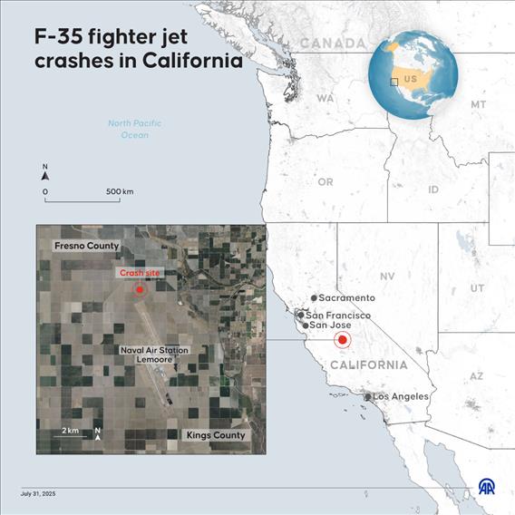F-35 fighter jet crashes in California