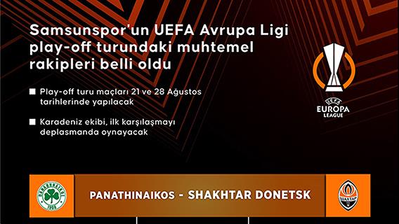 Samsunspor'un UEFA Avrupa Ligi play-off turundaki muhtemel rakipleri belli oldu