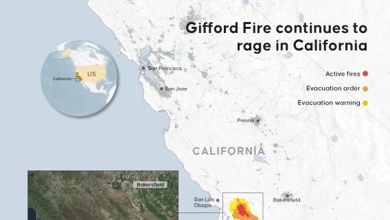 Gifford Fire continues to rage in California
