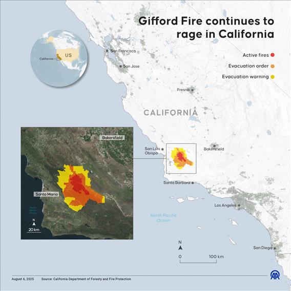 Gifford Fire continues to rage in California