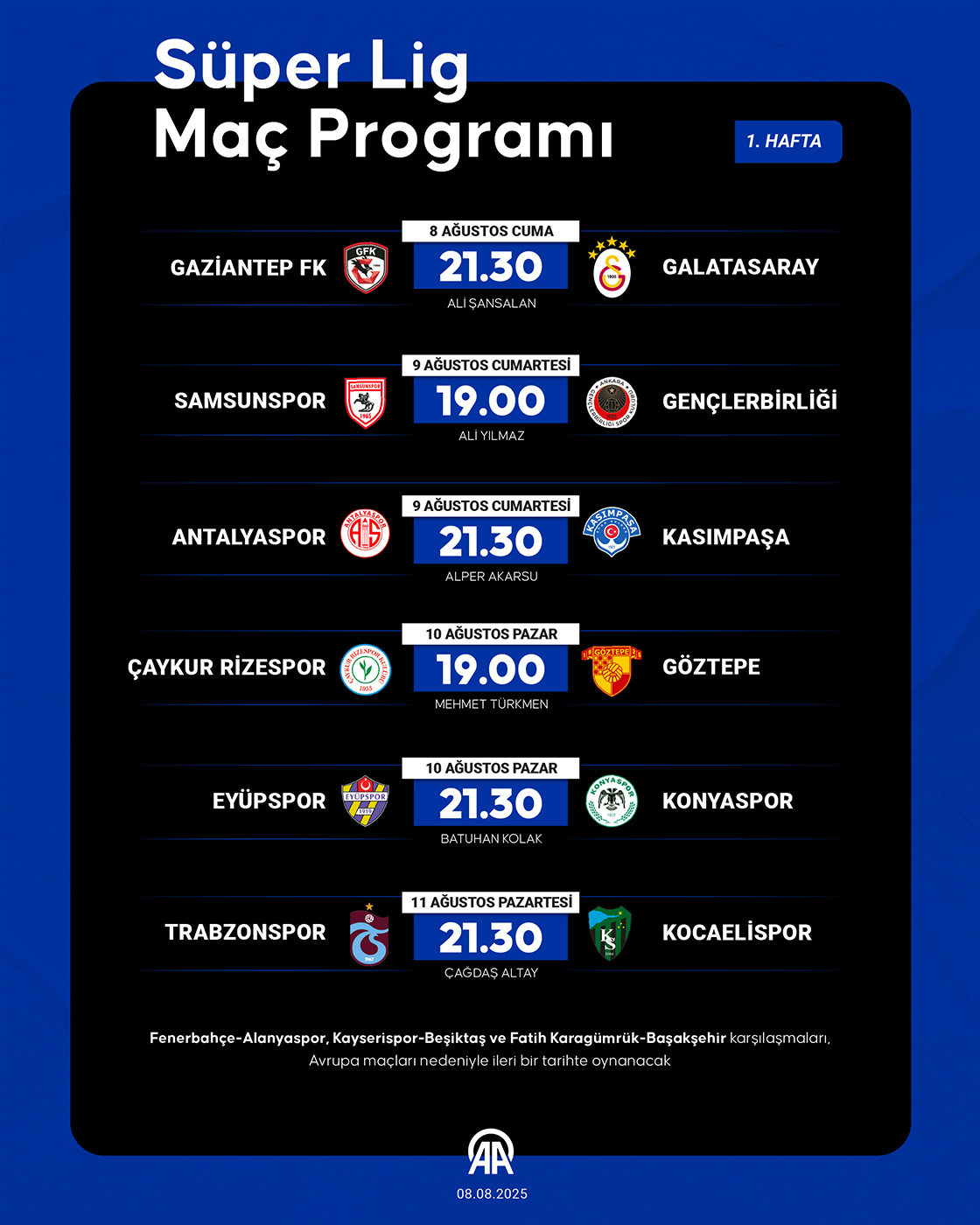 Süper Lig Maç Programı