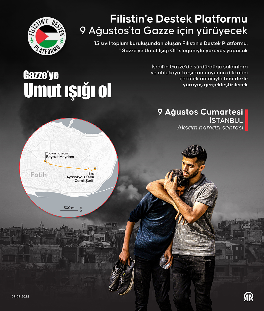 Filistin'e Destek Platformu 9 Ağustos'ta Gazze için yürüyecek