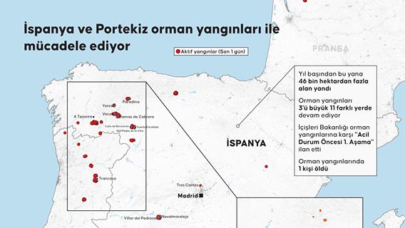 İspanya ve Portekiz orman yangınları ile mücadele ediyor
