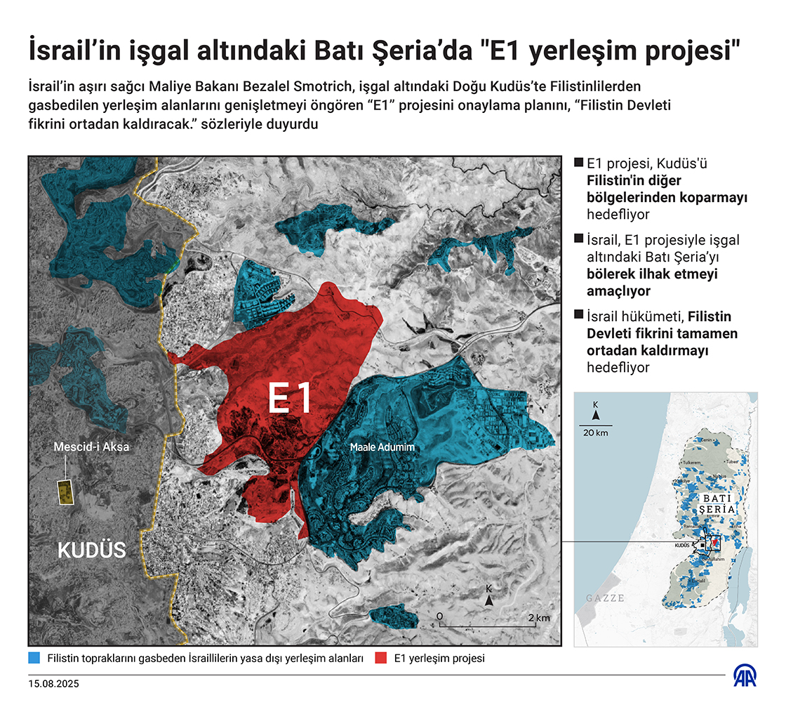 İsrail’in işgal altındaki Batı Şeria’da 'E1 yerleşim projesi'