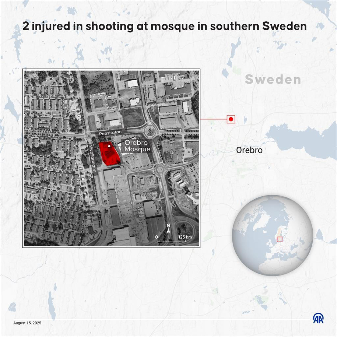 Shooting near mosque in southern Sweden