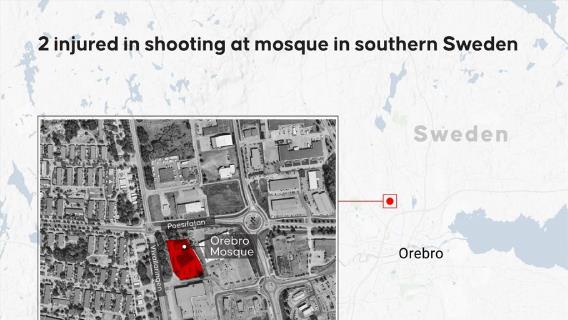 Shooting near mosque in southern Sweden