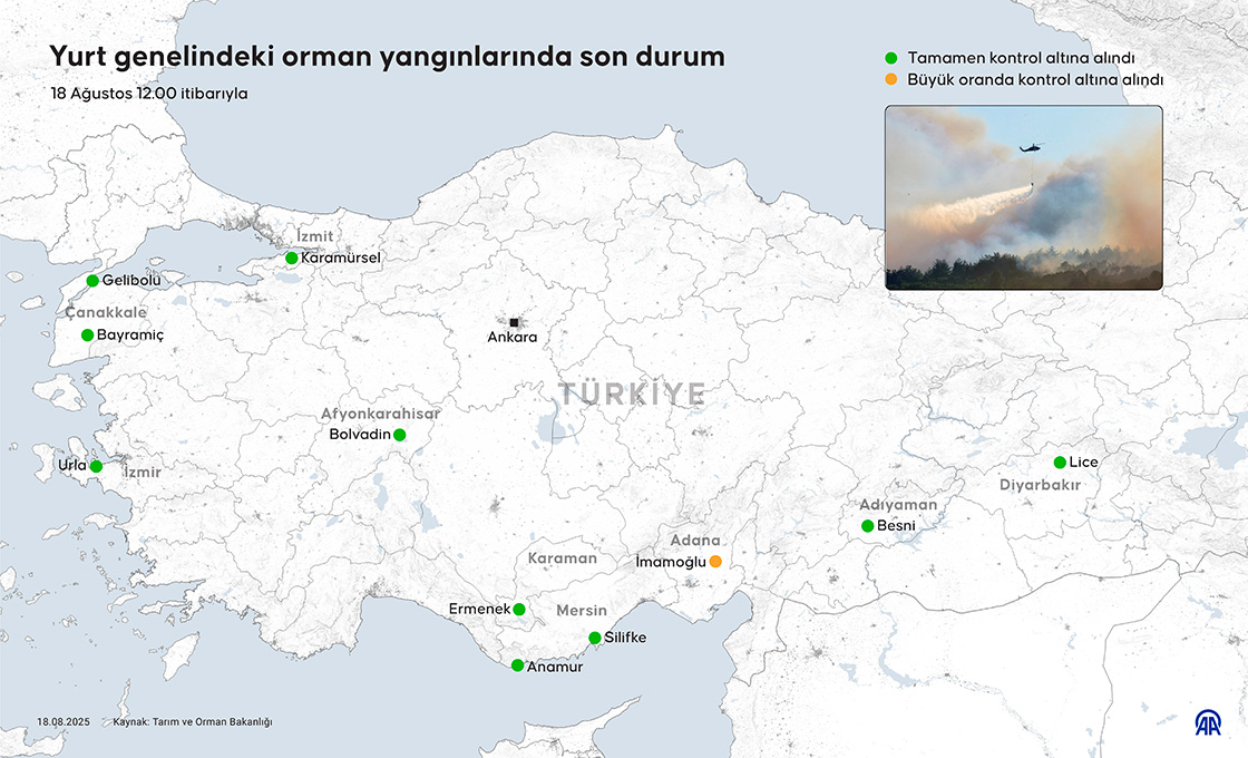 Yurt genelindeki orman yangınlarında son durum