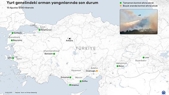 Yurt genelindeki orman yangınlarında son durum