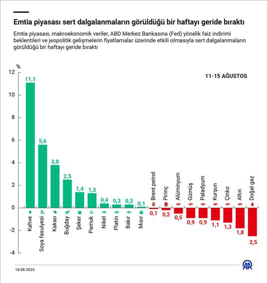 Emtia piyasasında geçen hafta dalga boyu yükseldi