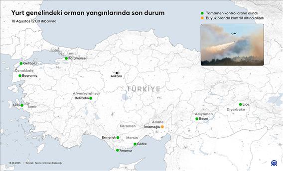 Yurt genelindeki orman yangınlarında son durum