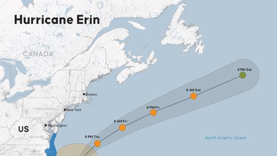 Hurricane Erin batters East Coast with heavy rain and strong winds