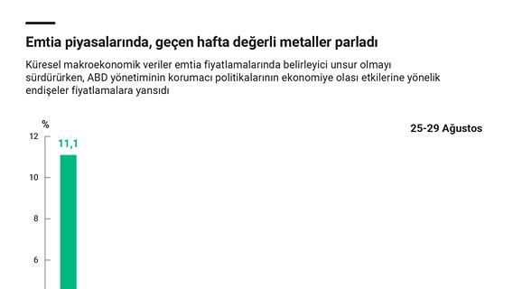 Emtia piyasalarında, geçen hafta değerli metaller parladı