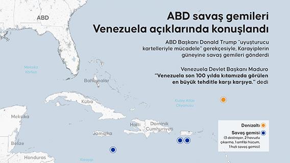 ABD savaş gemileri Venezuela açıklarında konuşlandı