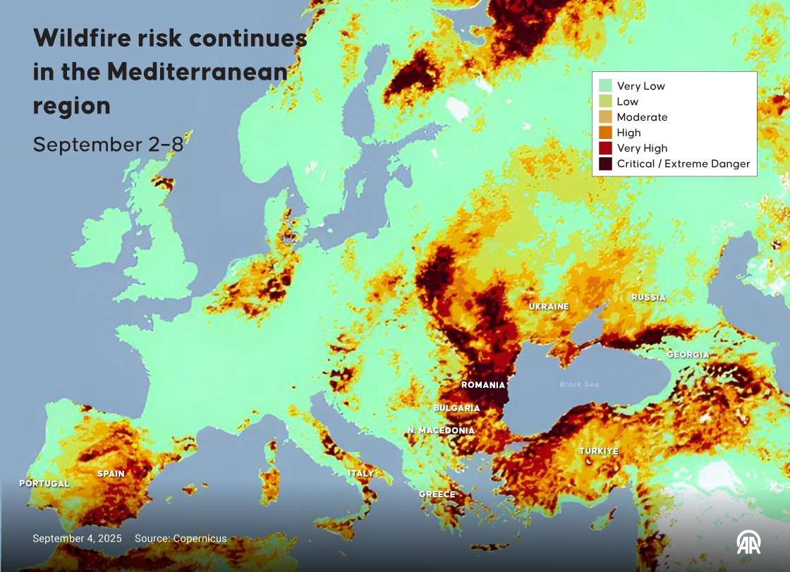 Wildfire risk continues in the Mediterranean region