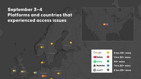 Google services down in several countries