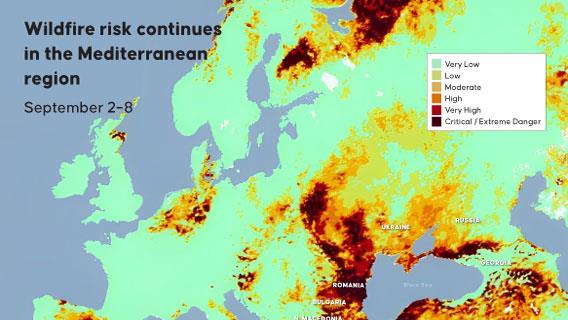 Wildfire risk continues in the Mediterranean region