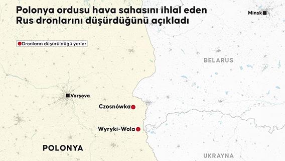 Polonya ordusu hava sahasını ihlal eden Rus dronlarını düşürdüğünü açıkladı