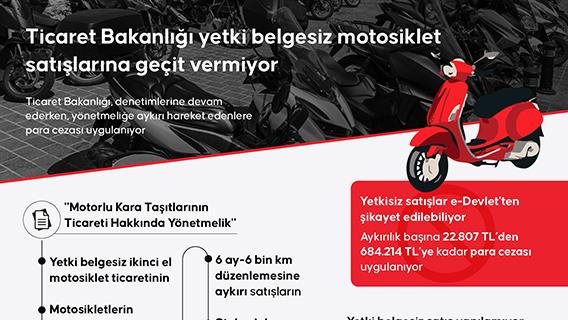Ticaret Bakanlığı yetki belgesiz motosiklet satışlarına geçit vermiyor