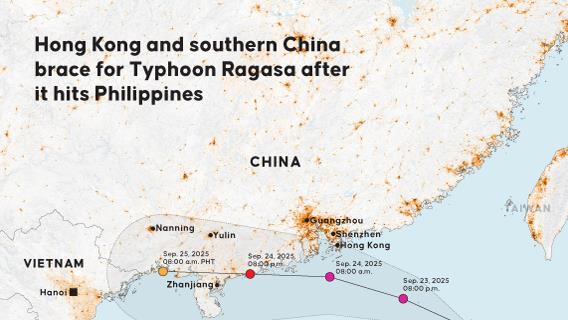 Hong Kong and southern China brace for Typhoon Ragasa after it hits Philippines