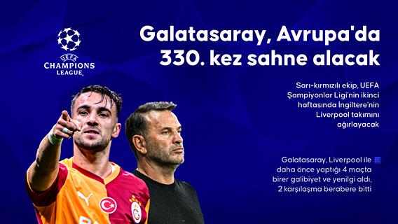Galatasaray, Avrupa'da 330. kez sahne alacak