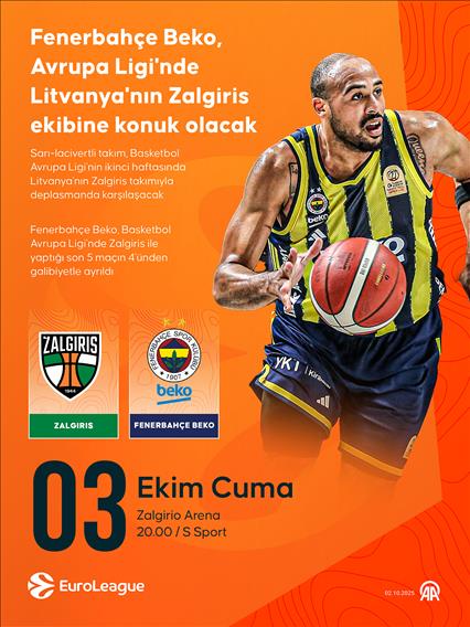 Fenerbahçe Beko, Avrupa Ligi'nde Litvanya'nın Zalgiris ekibine konuk olacak