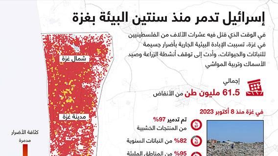 إسرائيل تدمر منذ سنتين البيئة بغزة