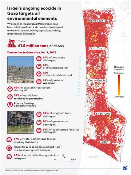 Israel’s ongoing ecocide in Gaza targets all environmental elements
