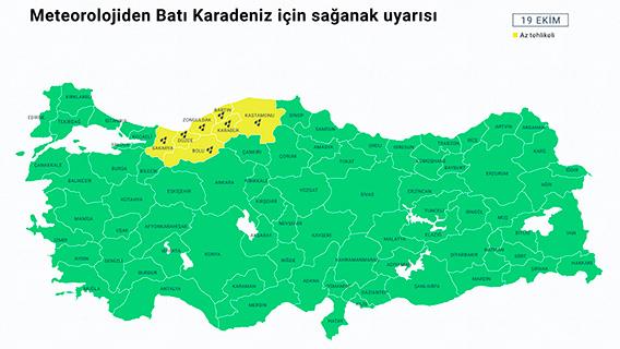 Meteorolojiden Batı Karadeniz için sağanak uyarısı
