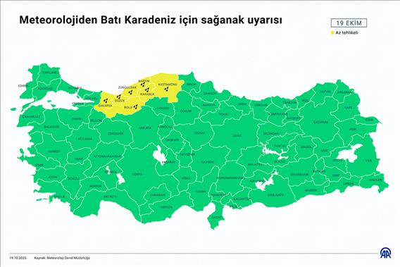 Meteorolojiden Batı Karadeniz için sağanak uyarısı