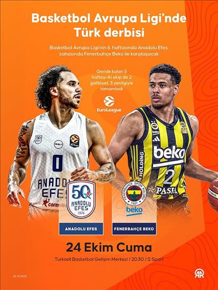  Basketbol Avrupa Ligi'nde Türk derbisi