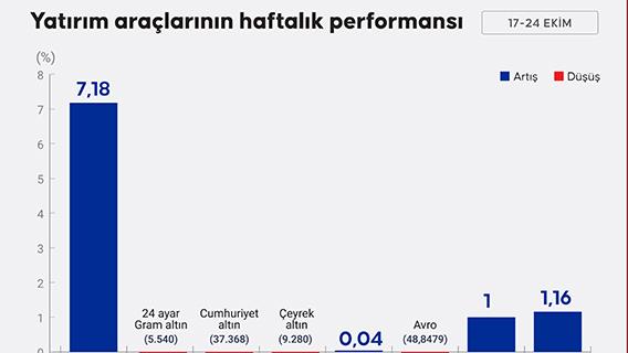 Yatırım araçlarının haftalık performansı