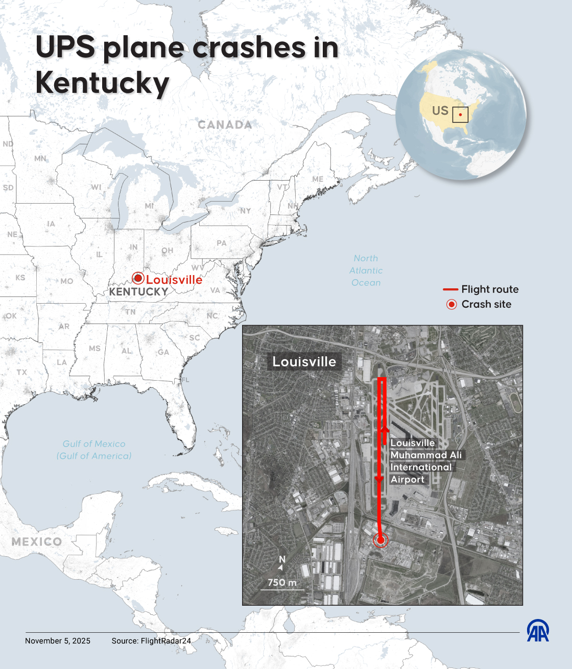 UPS plane crashes in Kentucky